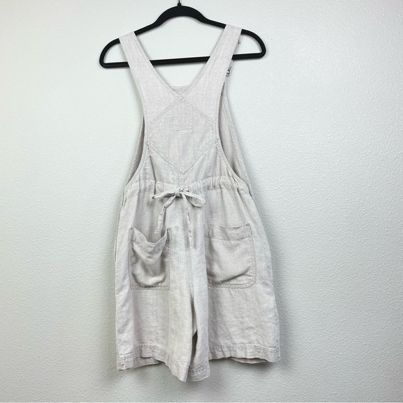 VTG The Territory Ahead Women's Small 100% Linen Tan Cinch Back Overall Shorts - Picture 11 of 16